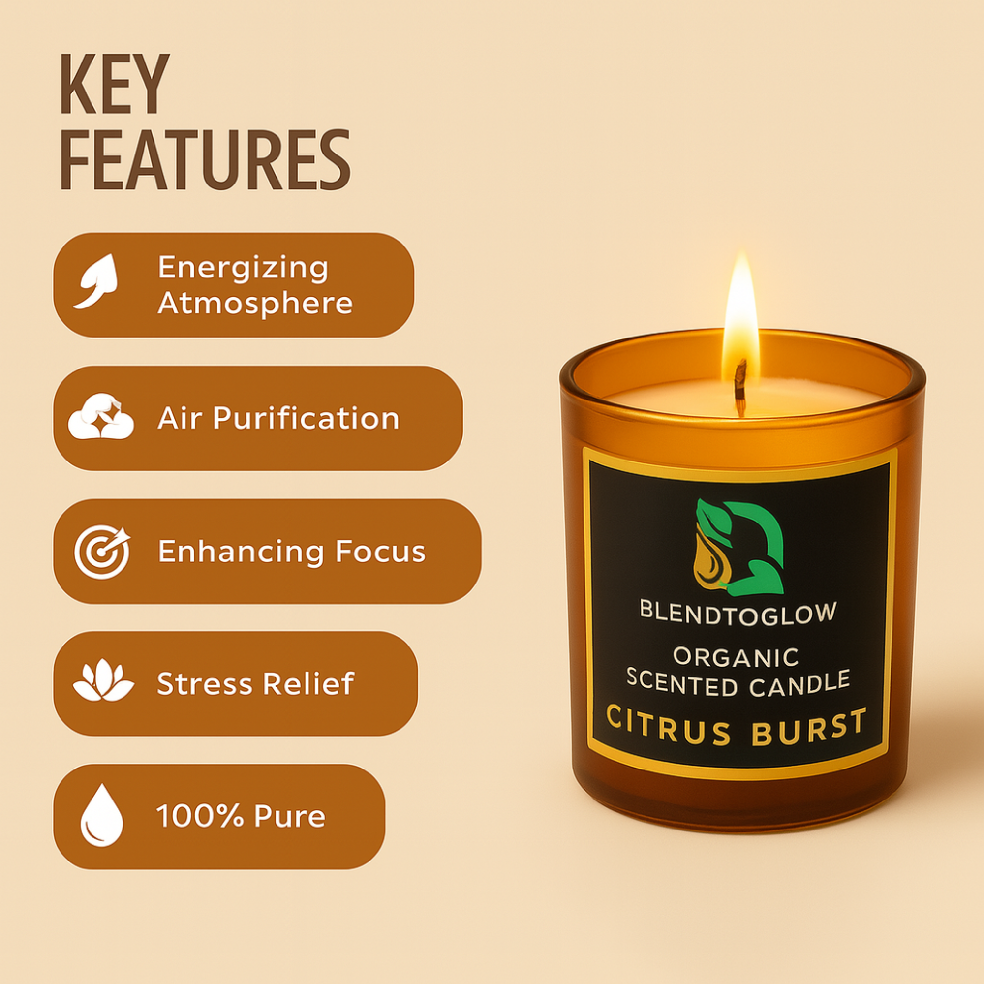 Citrus Burst Natural Scented Candle