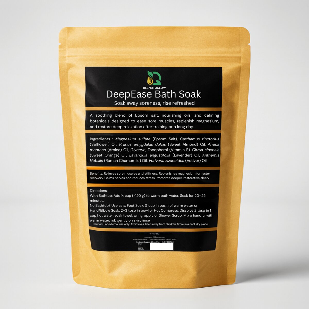 DeepEase Epsom Salt Bath Soak for Muscle Recovery - BlendToGlow