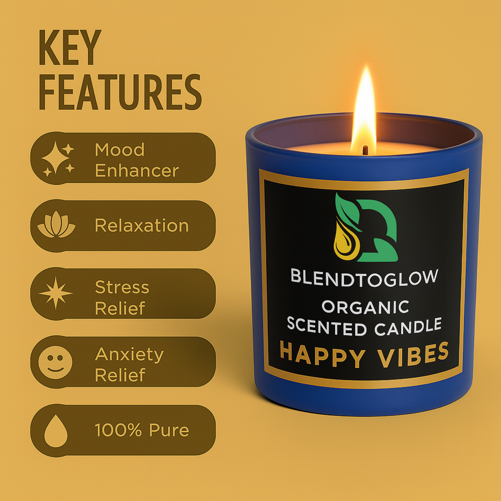 Happy Vibes Natural Scented Candle