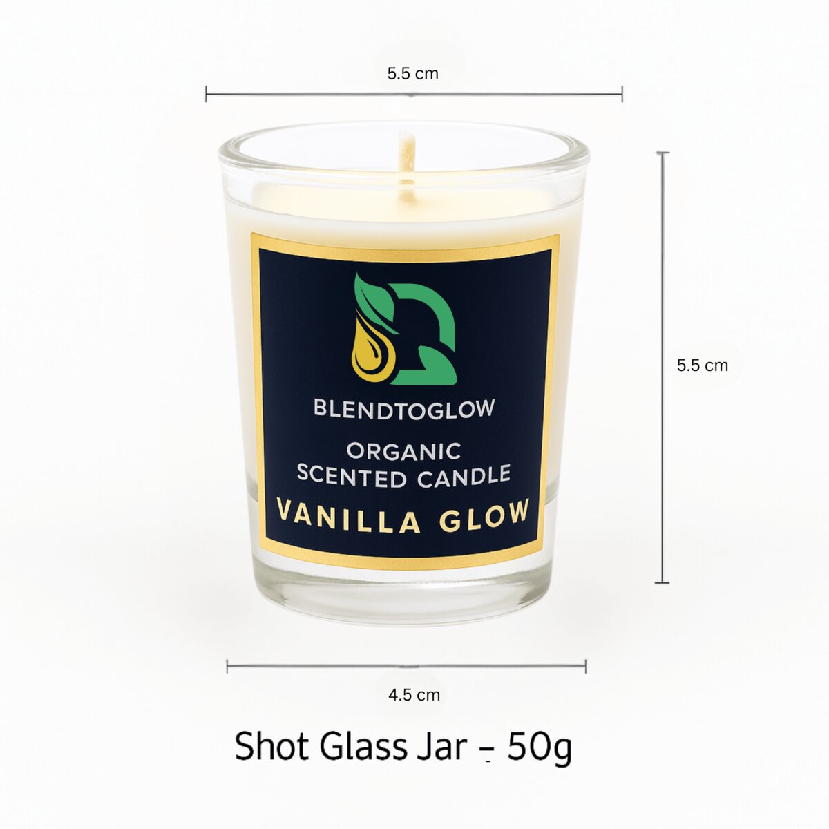 Vanilla natural scented candle for calm