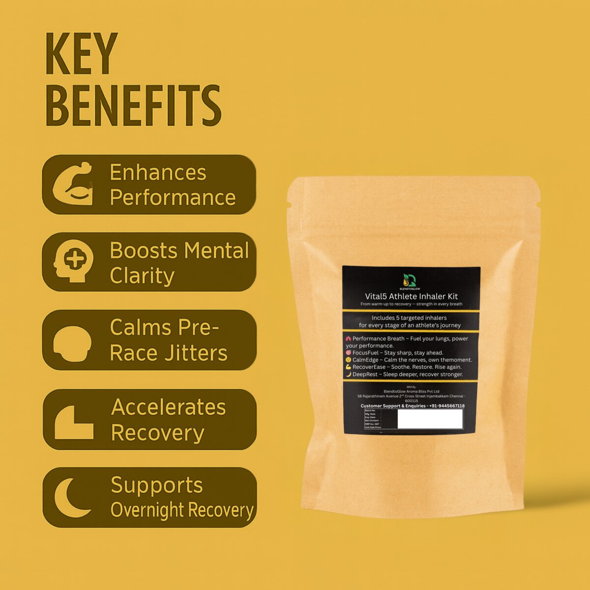 Vital5 athlete performance and recovery inhaler kit