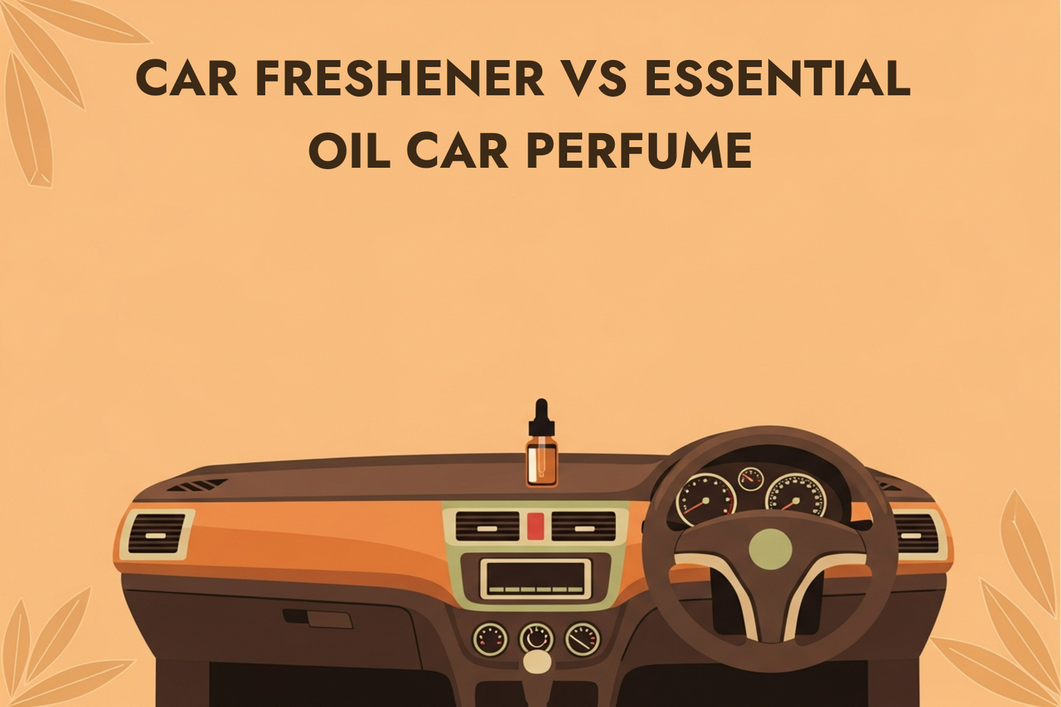 Car freshener vs essential oil car perfume comparison - right hand drive car with natural aroma