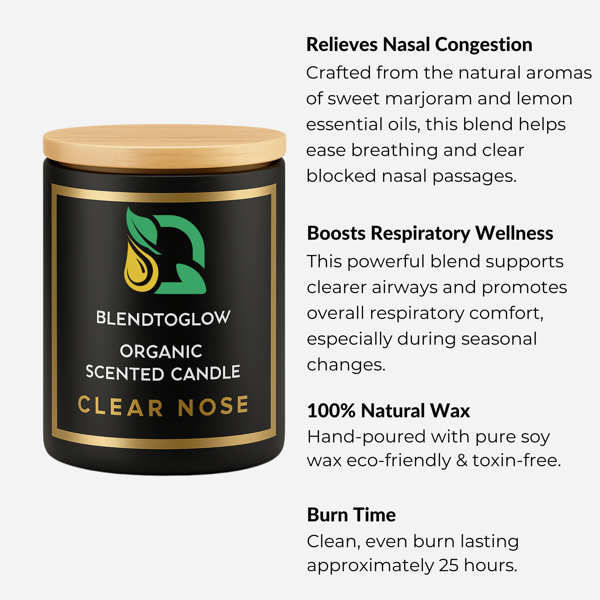 Clear Nose natural scented candle for clear breathing
