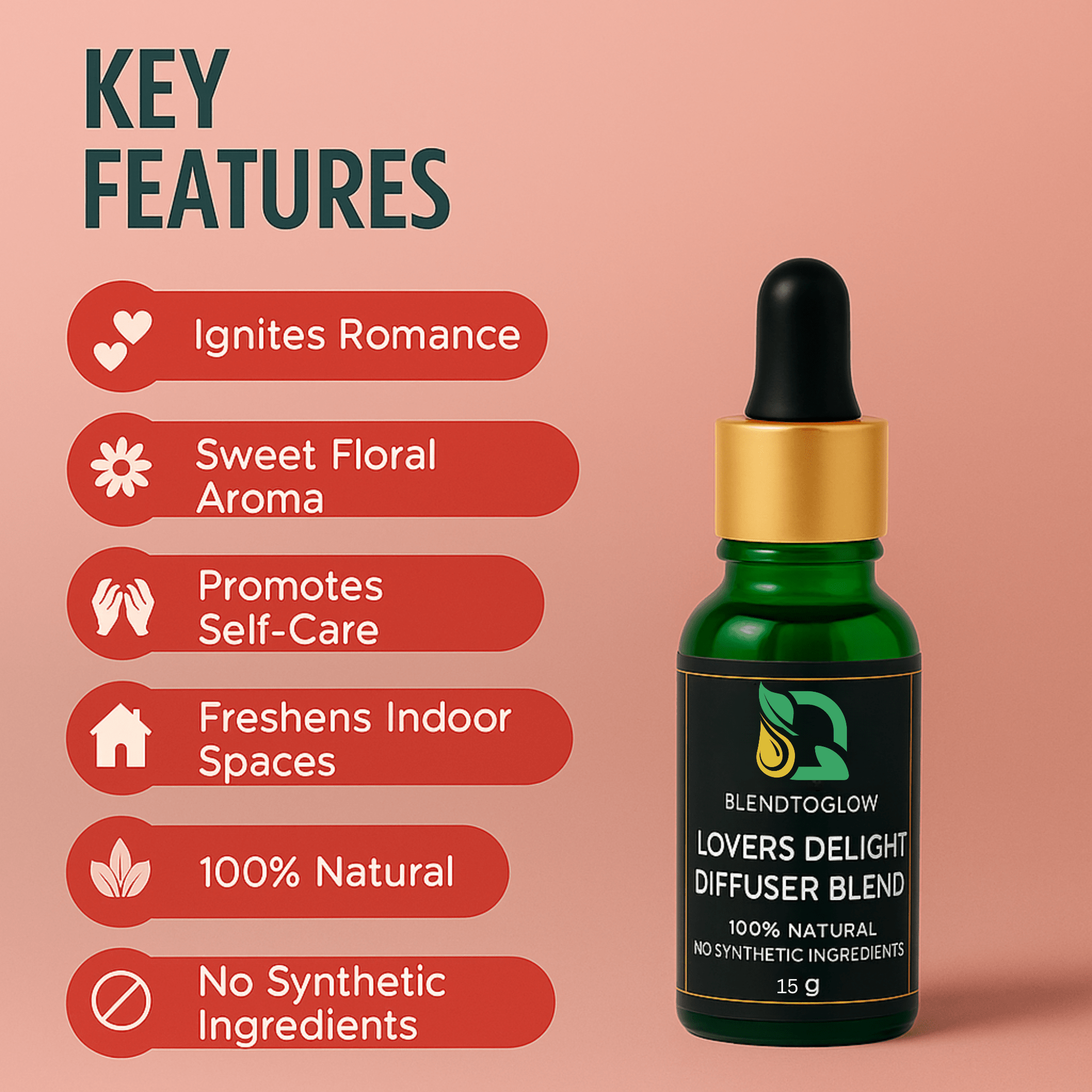 Lovers Delight Diffuser Blend Oil - BlendToGlow