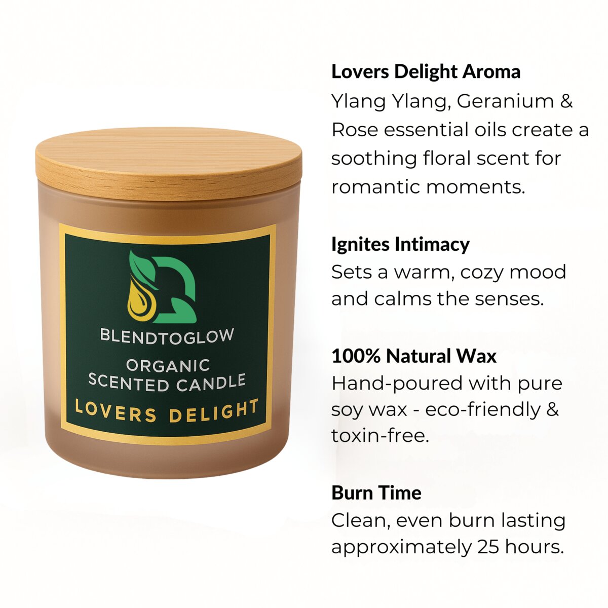 Lovers Delight romantic natural scented candle