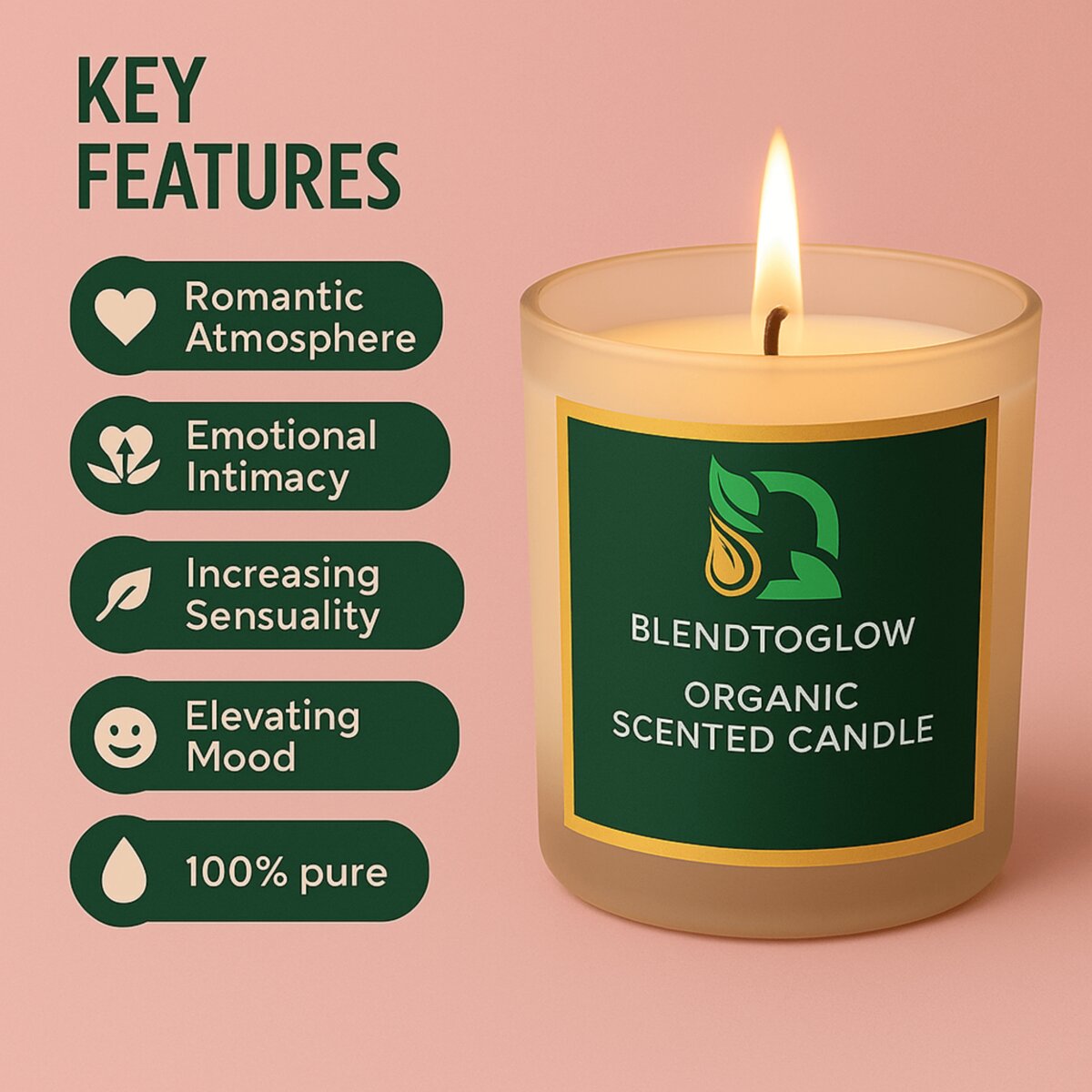 Lovers Delight romantic natural scented candle