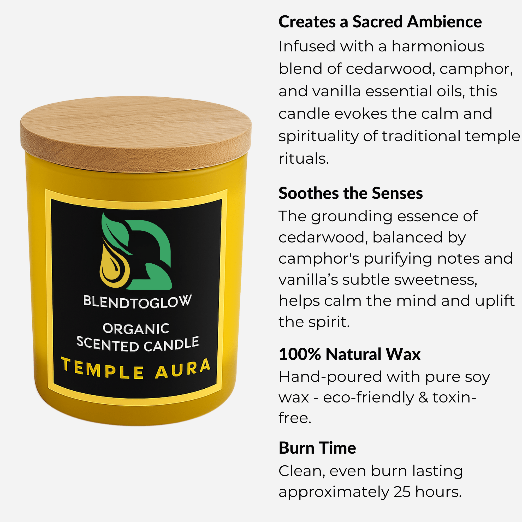 Temple Aura earthy natural scented candle