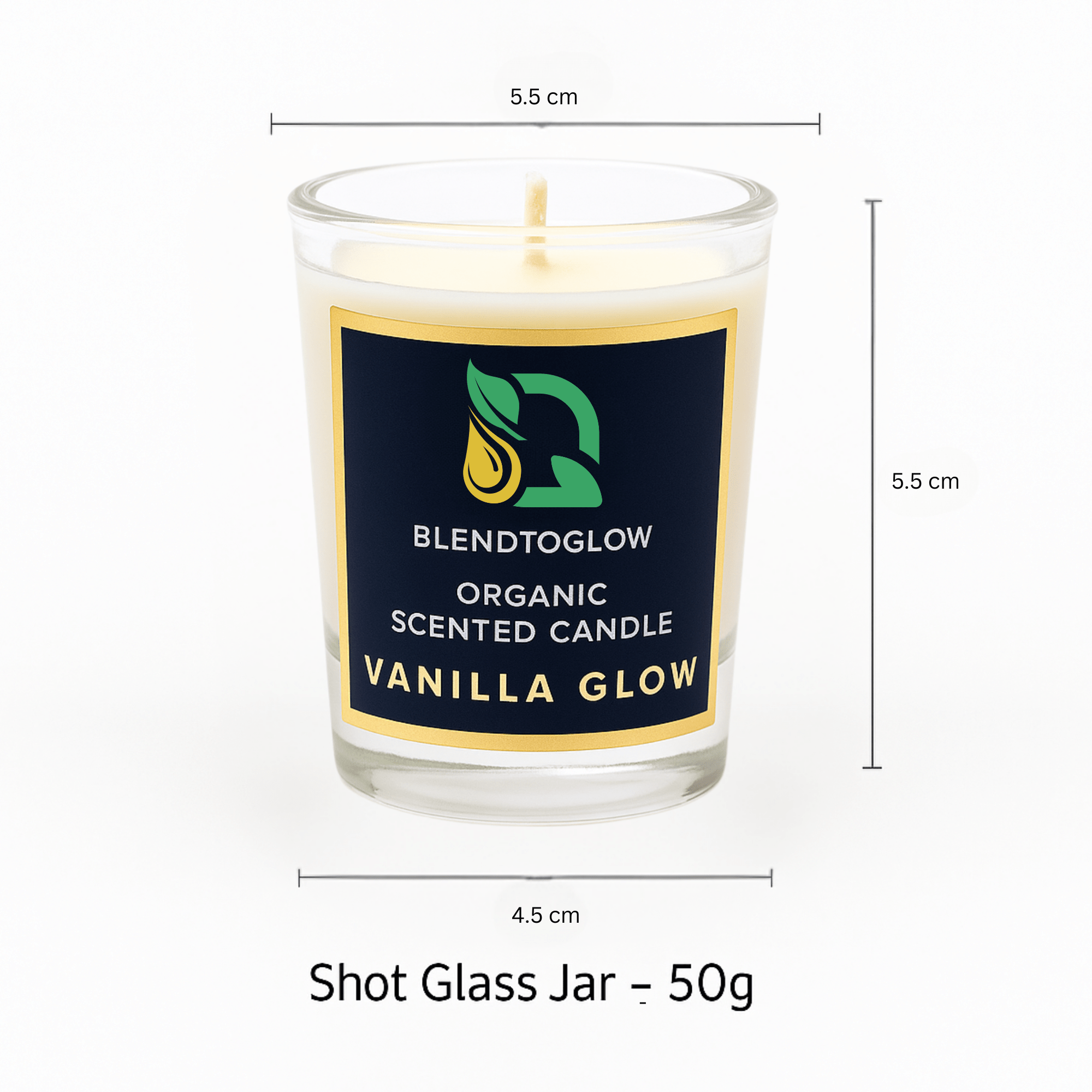 Vanilla natural scented candle for calm